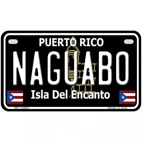 Naguabo Puerto Rico Black Novelty Metal License Plate 7" x 4" (MP)