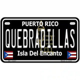 Quebradillas Puerto Rico Black Novelty Metal License Plate 7" x 4" (MP)