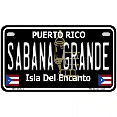 Sabana Grande Puerto Rico Black Novelty Metal License Plate 7" x 4" (MP)