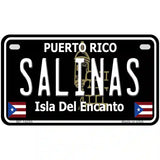 Salinas Puerto Rico Black Novelty Metal License Plate 7" x 4" (MP)