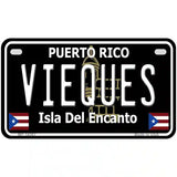 Vieques Puerto Rico Black Novelty Metal License Plate 7" x 4" (MP)