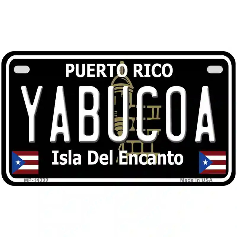 Yabucoa Puerto Rico Black Novelty Metal License Plate 7" x 4" (MP)