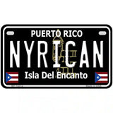 Nyrican Puerto Rico Black Novelty Metal License Plate 7" x 4" (MP)