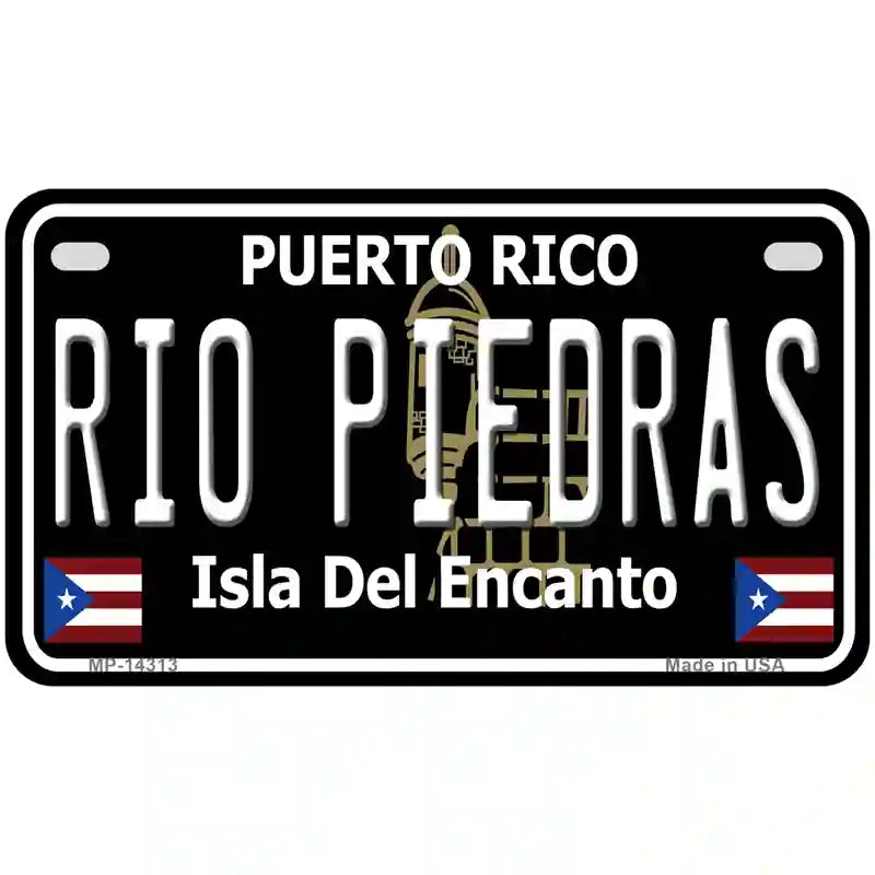 Rio Piedras Puerto Rico Black Novelty Metal License Plate 7" x 4" (MP)