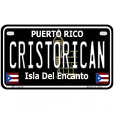 Cristorican Puerto Rico Black Novelty Metal License Plate 7" x 4" (MP)