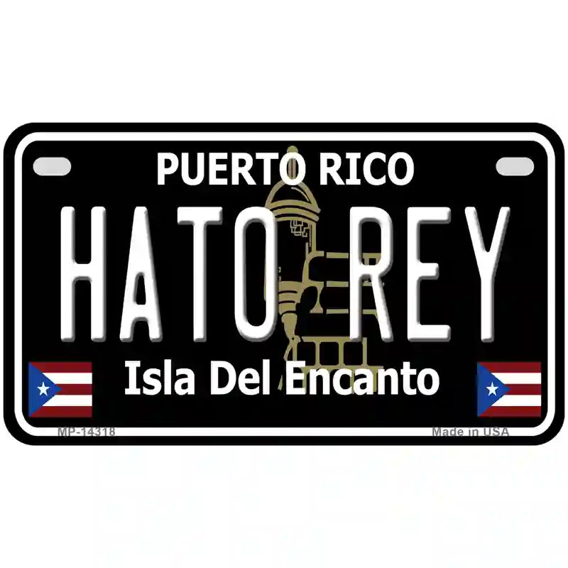 Hato Rey Puerto Rico Black Novelty Metal License Plate 7" x 4" (MP)