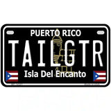 Tailgtr Puerto Rico Black Novelty Metal License Plate 7" x 4" (MP)