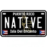 Native Puerto Rico Black Novelty Metal License Plate 7" x 4" (MP)