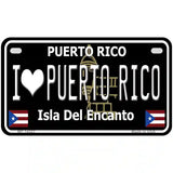 I Love Puerto Rico Black Novelty Metal License Plate 7" x 4" (MP)