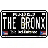 The Bronx Puerto Rico Black Novelty Metal License Plate 7" x 4" (MP)