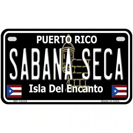 Sabana Seca Puerto Rico Black Novelty Metal License Plate 7" x 4" (MP)