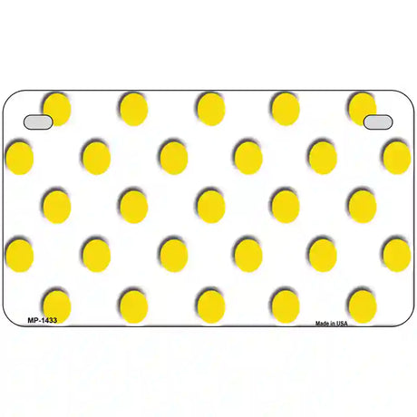 Yellow White Polka Dot Metal Novelty License Plate 7" x 4" (MP)