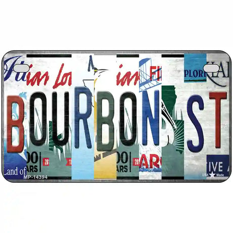 Bourbon St License Plate Art Novelty Metal License Plate 7" x 4" (MP)