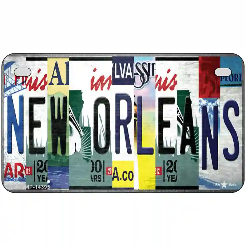 New Orleans License Plate Art Novelty Metal License Plate 7" x 4" (MP)