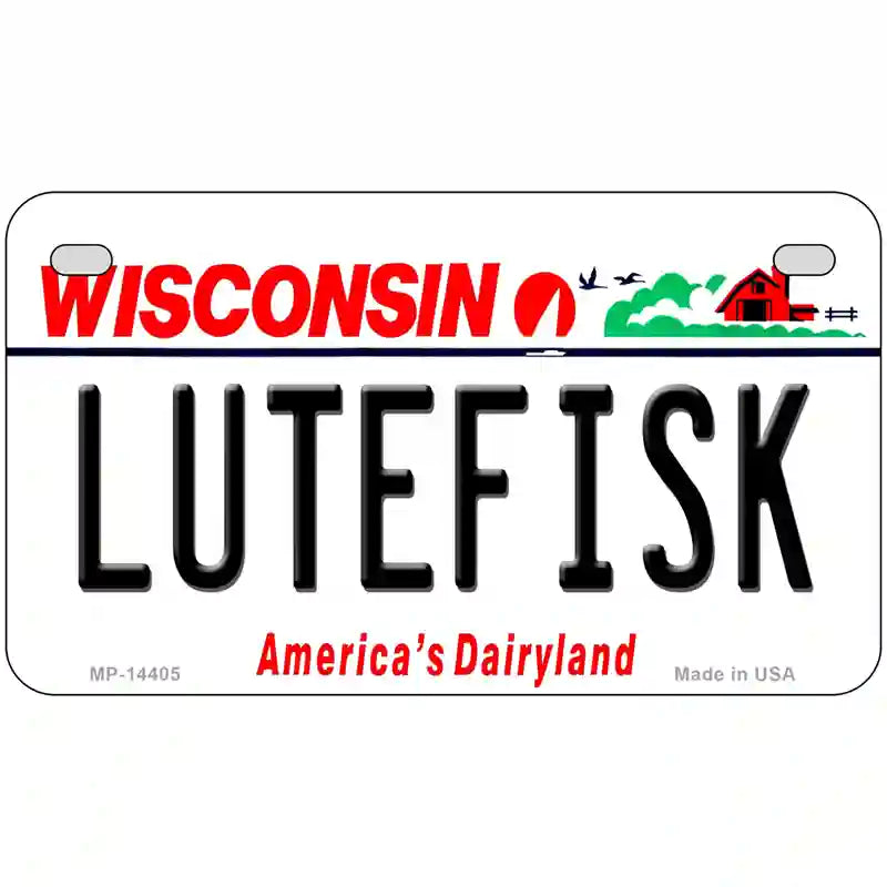 Lutefisk Wisconsin Novelty Metal License Plate 7" x 4" (MP)