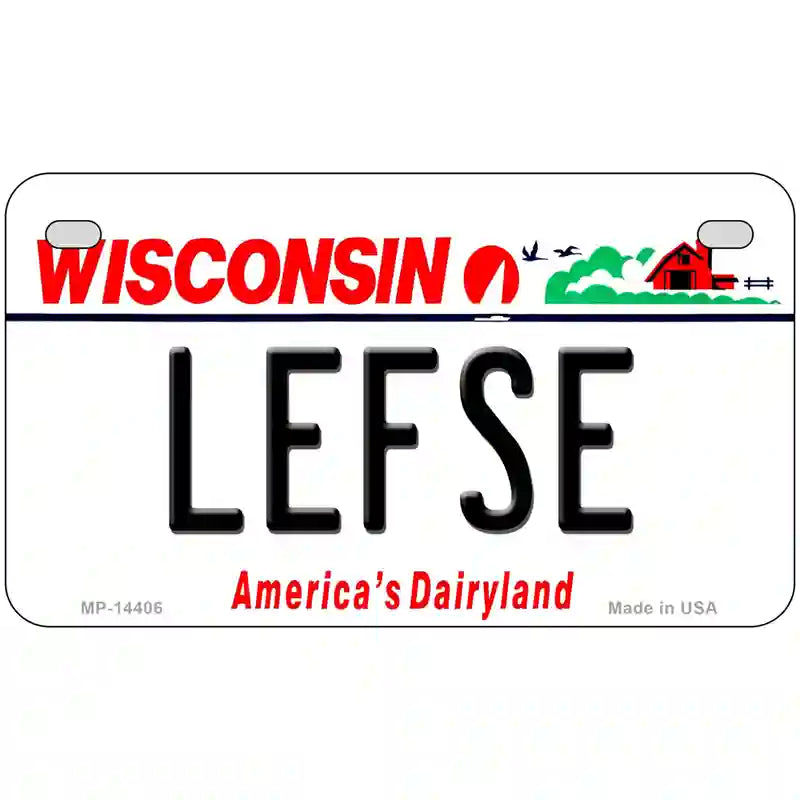 Lefse Wisconsin Novelty Metal License Plate 7" x 4" (MP)