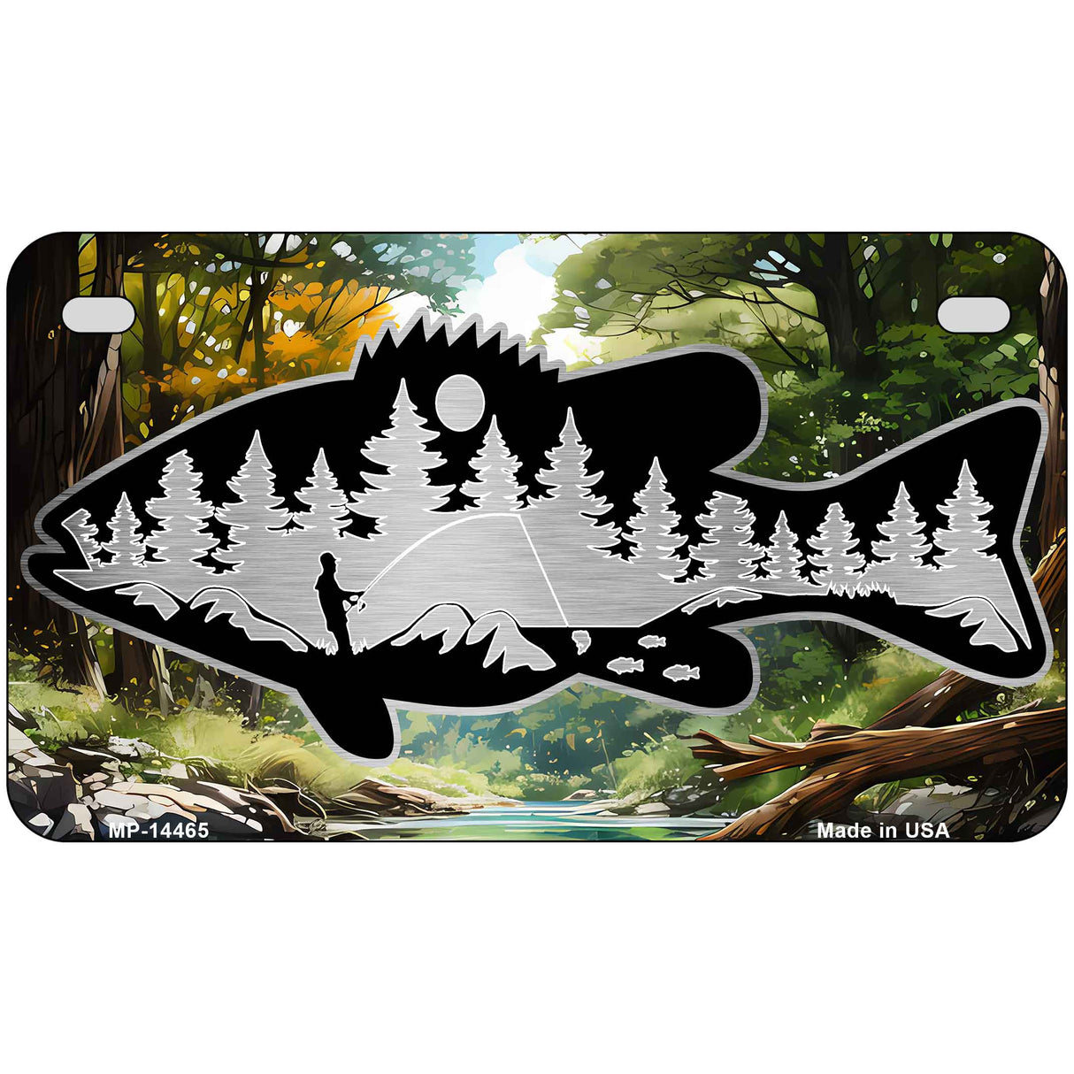 Fishing in the Pines Natures Escape Novelty Metal License Plate LP-14465