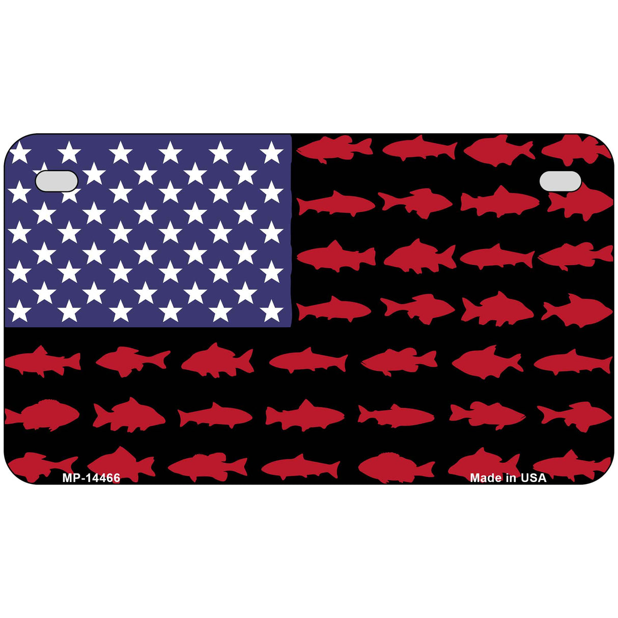 Fishermans American Flag Novelty Metal License Plate LP-14466