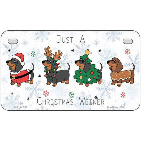 Just a Christmas Weiner Novelty Metal License Plate LP-14552