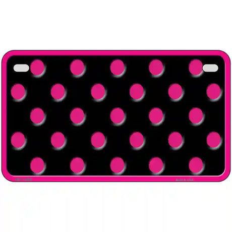 Pink Black Polka Dot Metal Novelty License Plate 7" x 4" (MP)