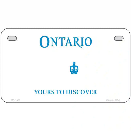 Ontario Canada Novelty Metal License Plate 7" x 4" (MP)