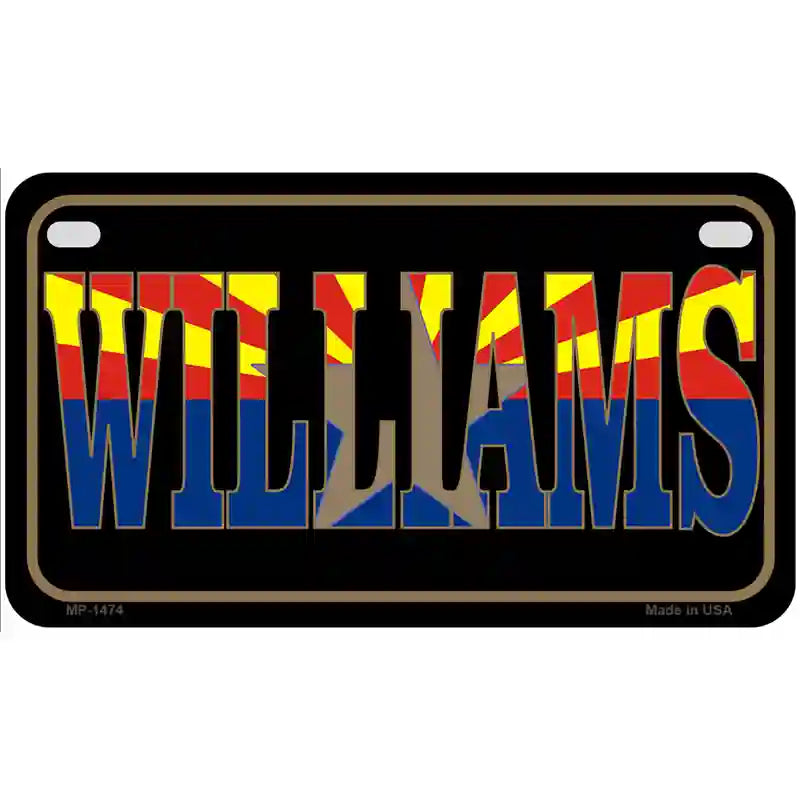 Williams Arizona State Flag Metal Novelty License Plate 7" x 4" (MP)