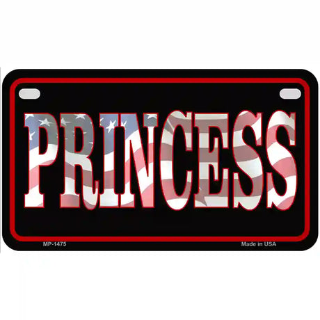 Princess Patriotic Metal Novelty License Plate 7" x 4" (MP)