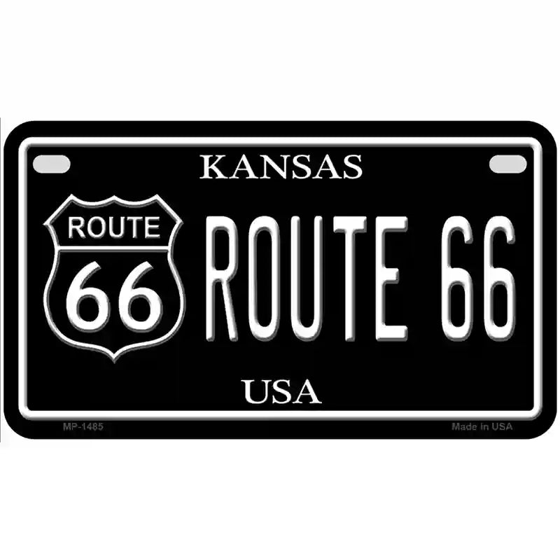 Route 66 Kansas Metal Novelty License Plate 7" x 4" (MP)