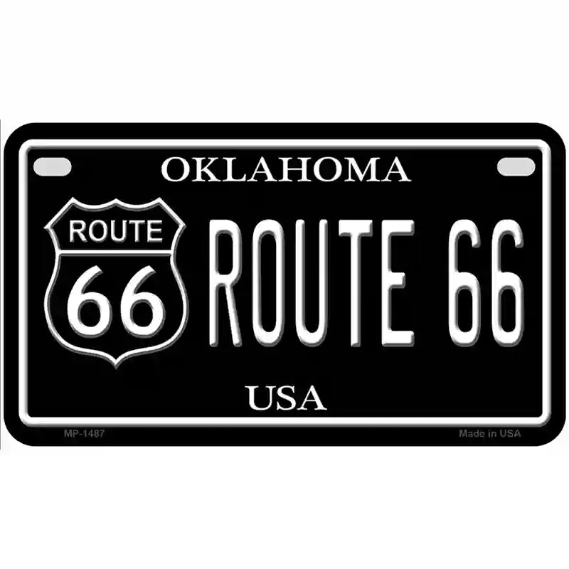 Route 66 Oklahoma Metal Novelty License Plate 7" x 4" (MP)