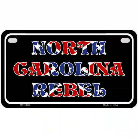 North Carolina Rebel Metal Novelty License Plate 7" x 4" (MP)