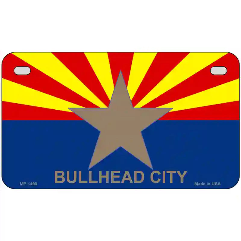 Bullhead City Arizona State Flag Metal Novelty License Plate 7" x 4" (MP)