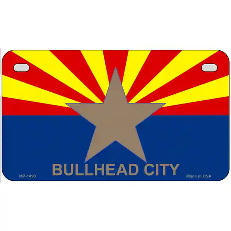 Bullhead City Arizona State Flag Metal Novelty License Plate 7" x 4" (MP)