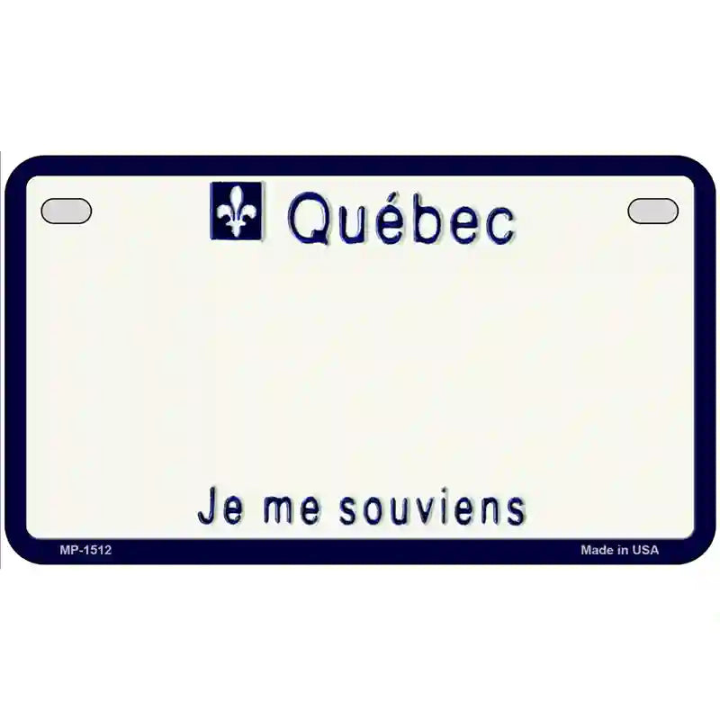 Quebec Novelty Metal License Plate 7" x 4" (MP)