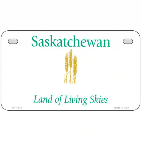 Saskatchewan Novelty Metal License Plate 7" x 4" (MP)