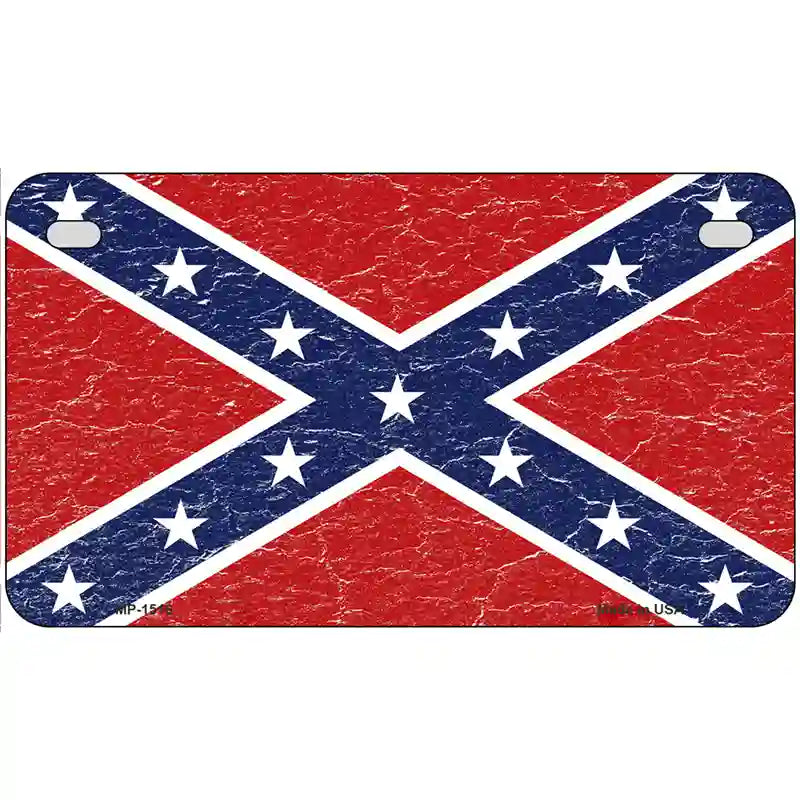 Distressed Confederate Flag Metal Novelty License Plate 7" x 4" (MP)