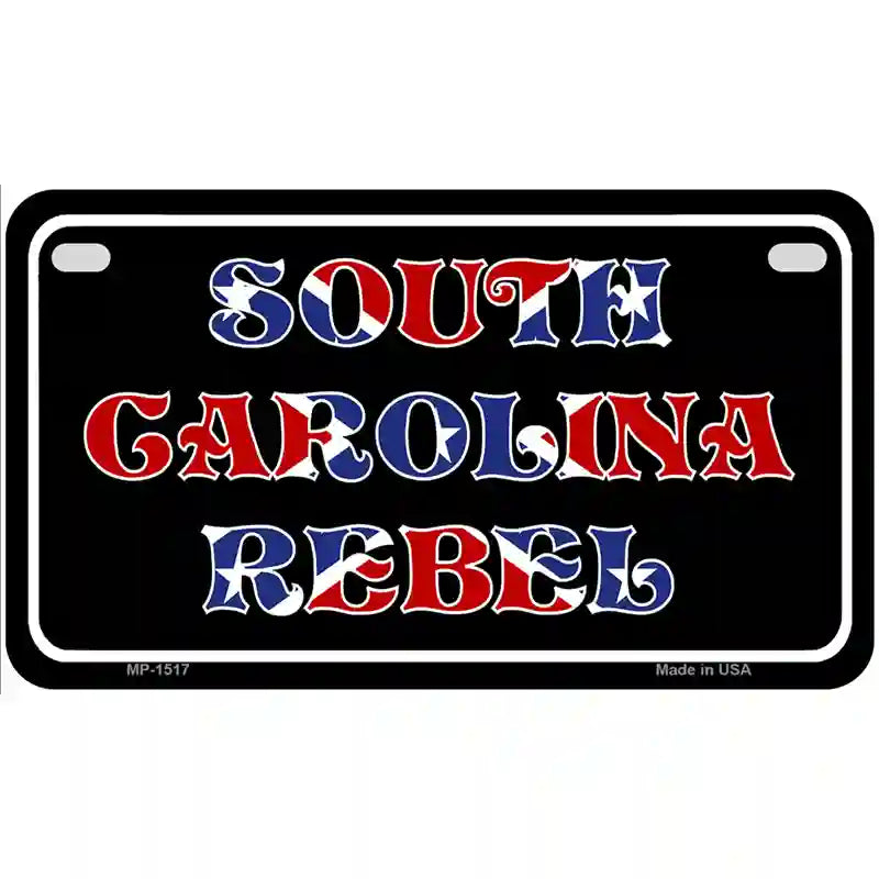 South Carolina Rebel Metal Novelty License Plate 7" x 4" (MP)