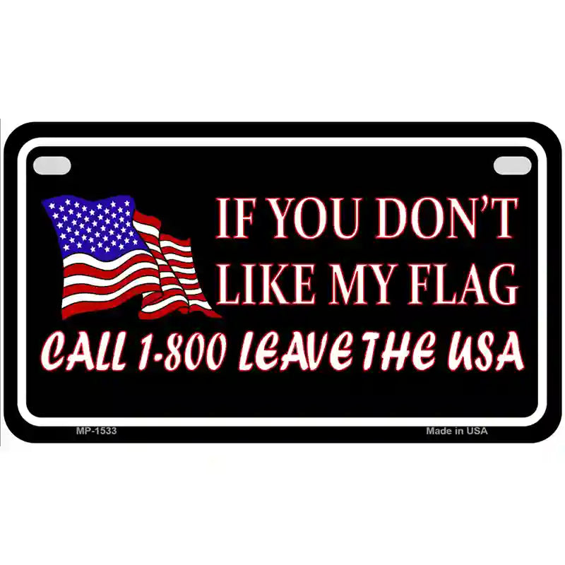 1 800 Leave The USA Metal Novelty License Plate 7" x 4" (MP)