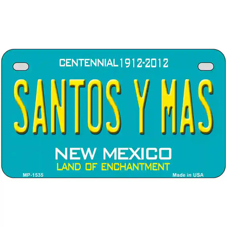 New Mexico Santos Y Mas Novelty Metal License Plate 7" x 4" (MP)