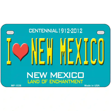 I Love New Mexico Novelty Metal License Plate 7" x 4" (MP)