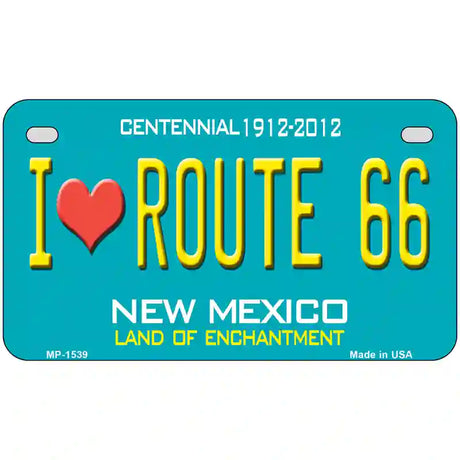 I Love Route 66 New Mexico Novelty Metal License Plate 7" x 4" (MP)