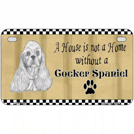 Pencil Sketch Cocker Spaniel Metal Novelty License Plate 7" x 4" (MP)