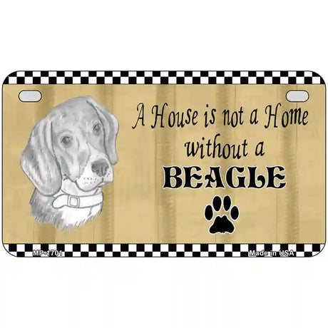 Pencil Sketch Beagle Metal Novelty License Plate 7" x 4" (MP)