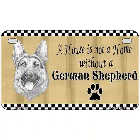 Pencil Sketch German Shepherd Metal Novelty License Plate 7" x 4" (MP)