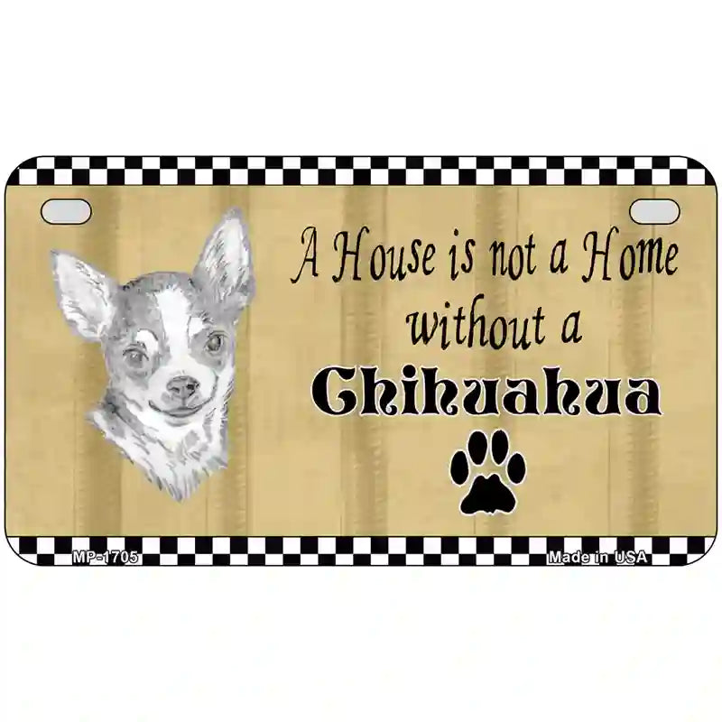 Pencil Sketch Chihuahua Metal Novelty License Plate 7" x 4" (MP)