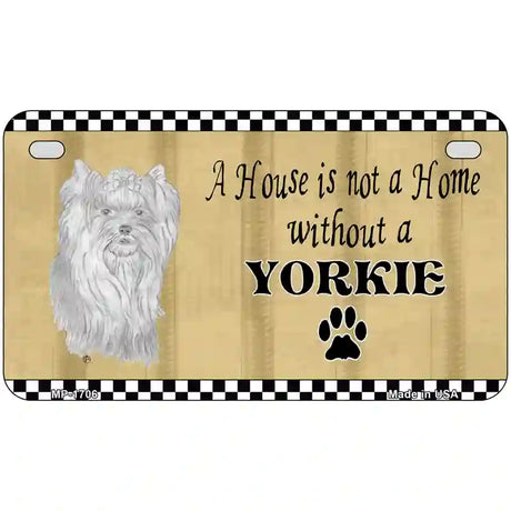 Pencil Sketch Yorkie Metal Novelty License Plate 7" x 4" (MP)