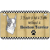 Pencil Sketch Boston Terrier Metal Novelty License Plate 7" x 4" (MP)