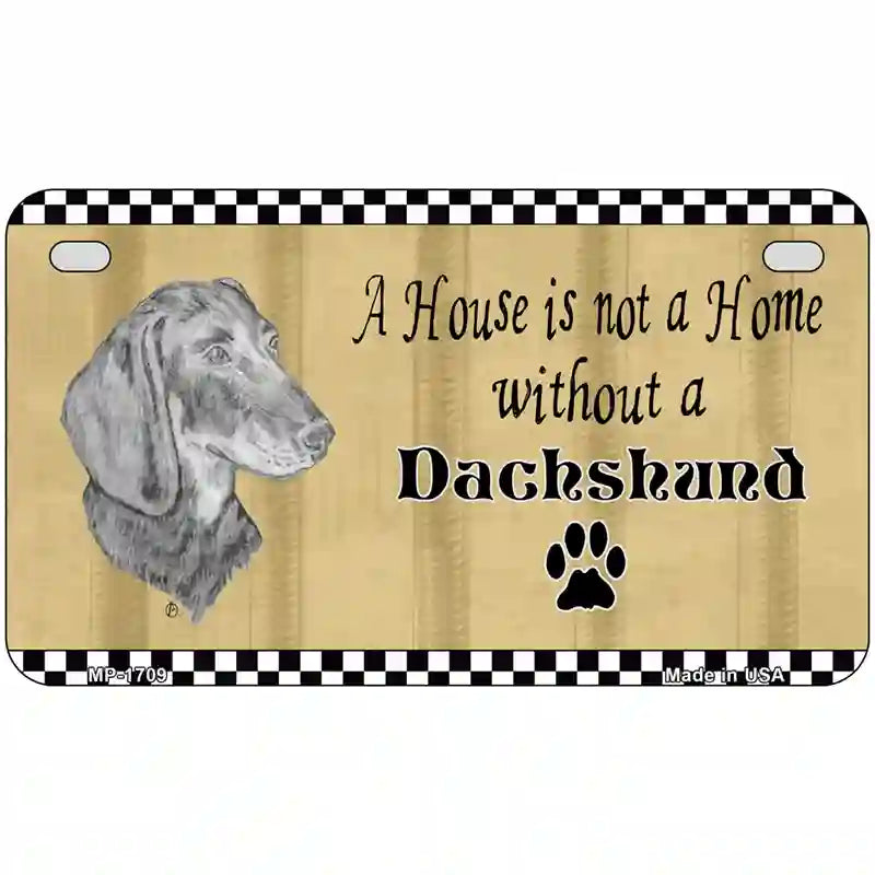 Pencil Sketch Dachshund Metal Novelty License Plate 7" x 4" (MP)