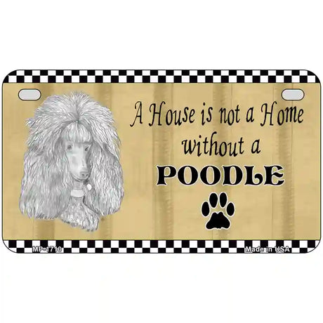 Pencil Sketch Poodle Metal Novelty License Plate 7" x 4" (MP)