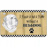 Pencil Sketch Bulldog Metal Novelty License Plate 7" x 4" (MP)