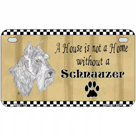 Pencil Sketch Schnauzer Metal Novelty License Plate 7" x 4" (MP)